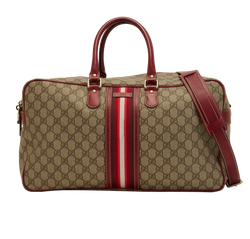 GG Weekender, Canvas, Beige/Red, 200047, S, 2*